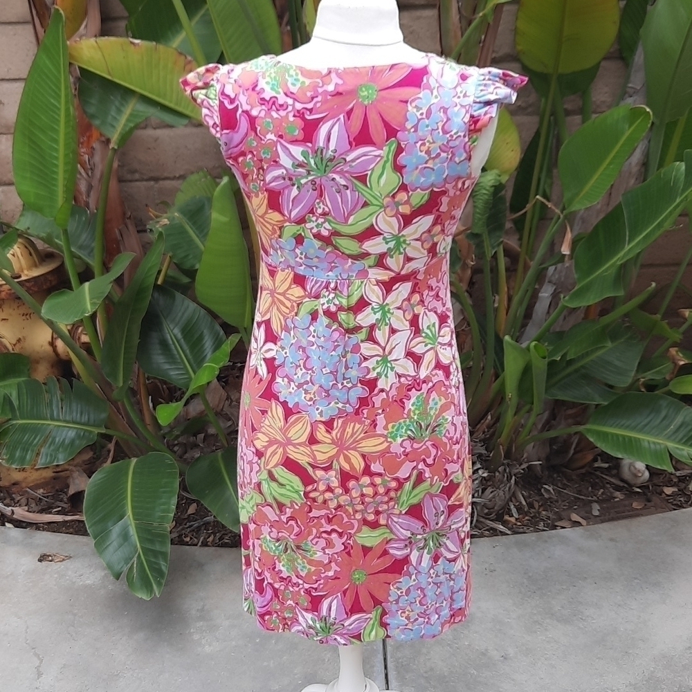 Lilly Pulitzer Shianne Azaela sleeveless vneck silk blend dress small - Picture 4 of 10